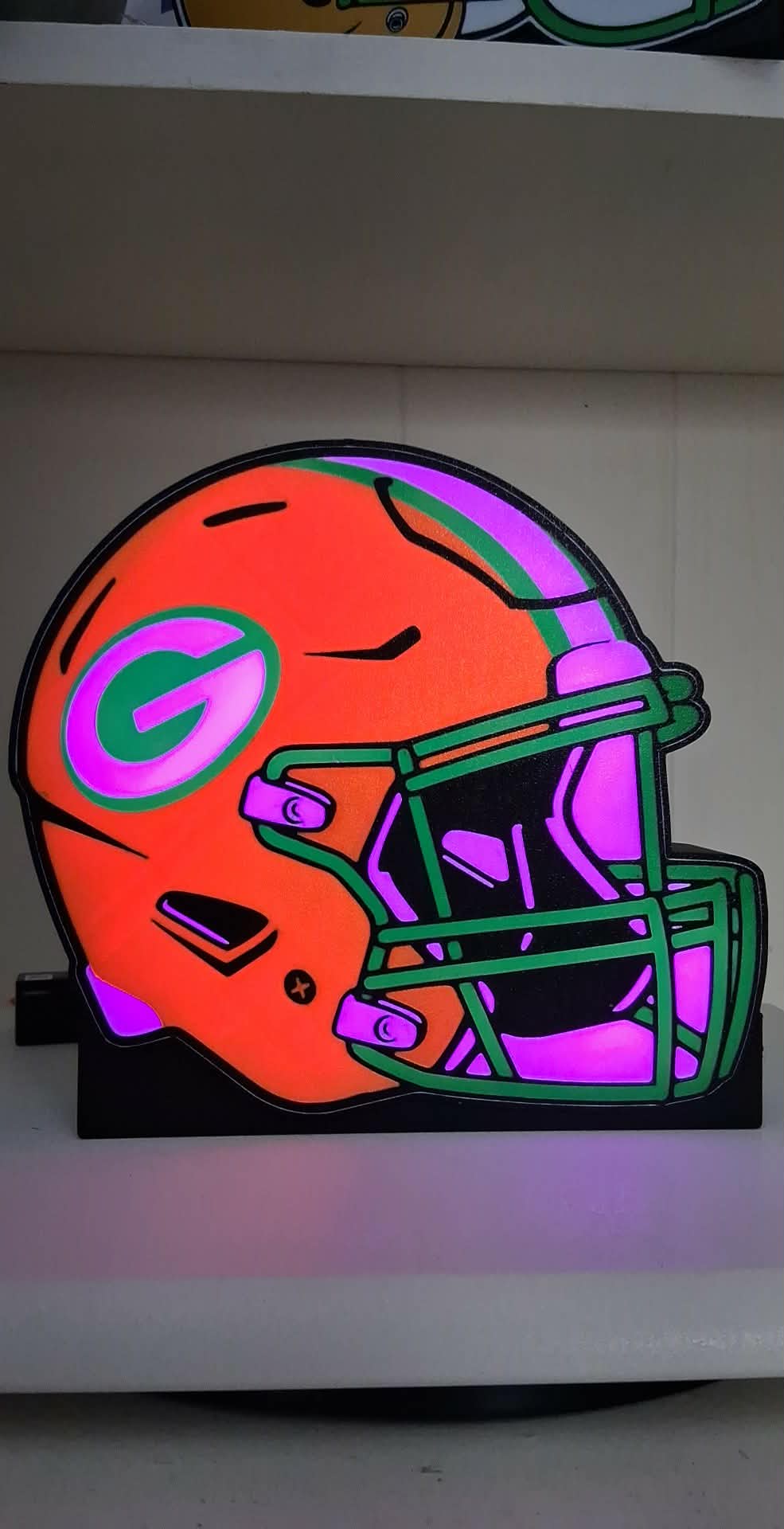 New Packer Helmet LED light box – custom 3D printed – Lit Layer Creations